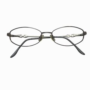 Marchon Eyeglasses Oval Metal Chain Accent Gold Tone RX 51-16-135